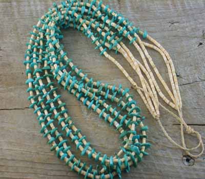 Native American Turquoise & Shell Multi-Strand